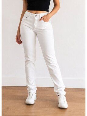 Paige Womens Size 24 Skyline Peg White Denim Jeans Cotton/Spandex